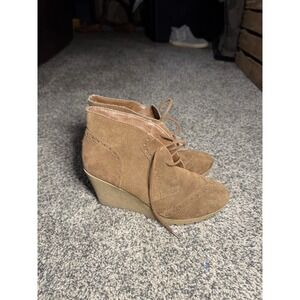 Mia Leather Wedge Boots Vintage, Y2K, trendy Sz 8